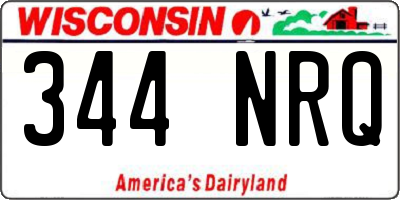 WI license plate 344NRQ
