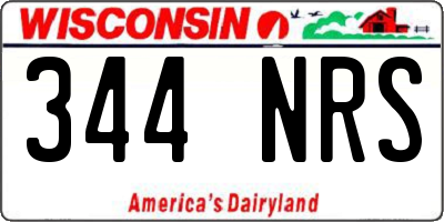 WI license plate 344NRS