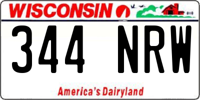 WI license plate 344NRW