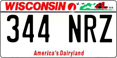 WI license plate 344NRZ