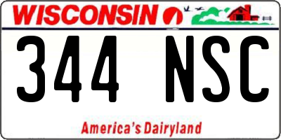 WI license plate 344NSC