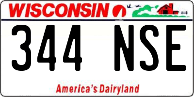 WI license plate 344NSE
