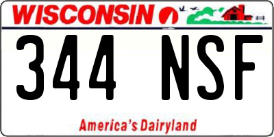 WI license plate 344NSF