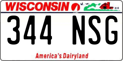 WI license plate 344NSG