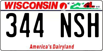 WI license plate 344NSH