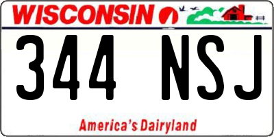 WI license plate 344NSJ