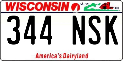 WI license plate 344NSK