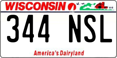 WI license plate 344NSL