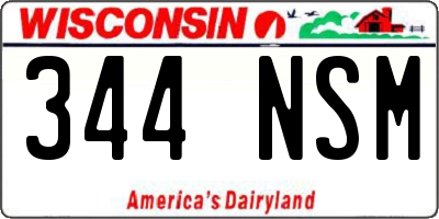 WI license plate 344NSM
