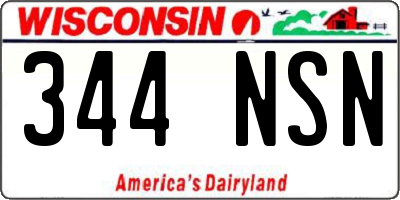 WI license plate 344NSN