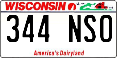 WI license plate 344NSO