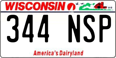WI license plate 344NSP