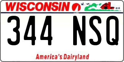 WI license plate 344NSQ