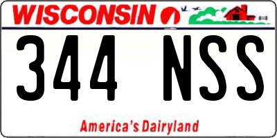 WI license plate 344NSS