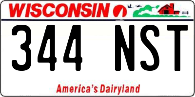 WI license plate 344NST