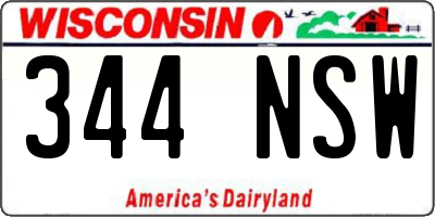 WI license plate 344NSW