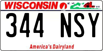 WI license plate 344NSY