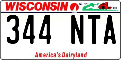 WI license plate 344NTA