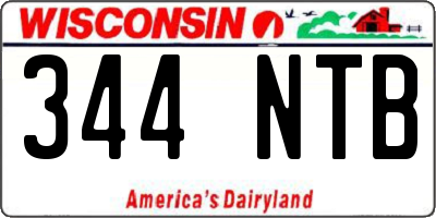 WI license plate 344NTB