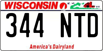 WI license plate 344NTD