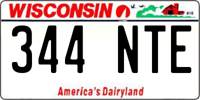 WI license plate 344NTE