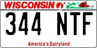 WI license plate 344NTF