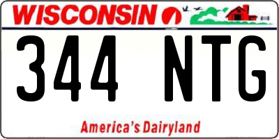 WI license plate 344NTG