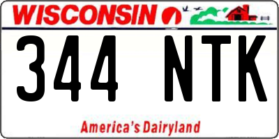 WI license plate 344NTK