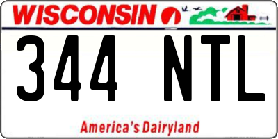 WI license plate 344NTL