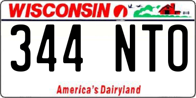 WI license plate 344NTO