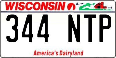 WI license plate 344NTP