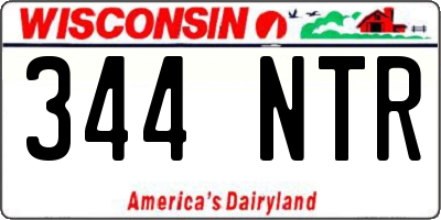WI license plate 344NTR