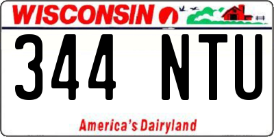 WI license plate 344NTU