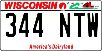 WI license plate 344NTW