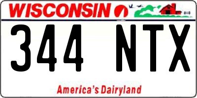 WI license plate 344NTX
