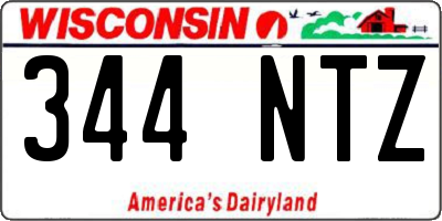 WI license plate 344NTZ