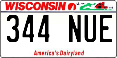 WI license plate 344NUE