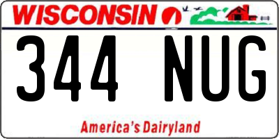 WI license plate 344NUG