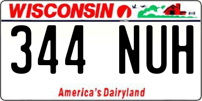 WI license plate 344NUH