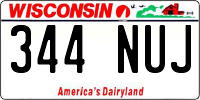 WI license plate 344NUJ