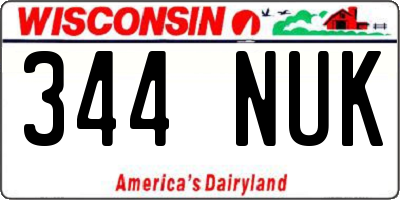 WI license plate 344NUK