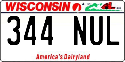 WI license plate 344NUL