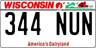 WI license plate 344NUN