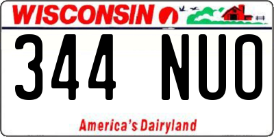WI license plate 344NUO