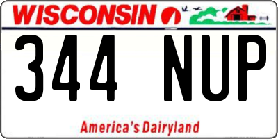 WI license plate 344NUP