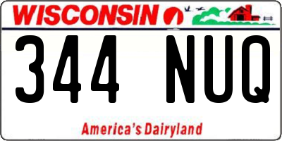 WI license plate 344NUQ