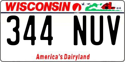 WI license plate 344NUV