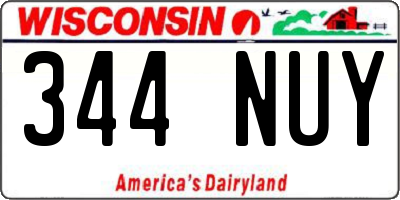 WI license plate 344NUY