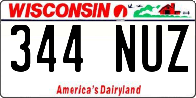 WI license plate 344NUZ