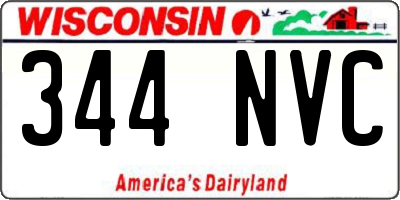 WI license plate 344NVC